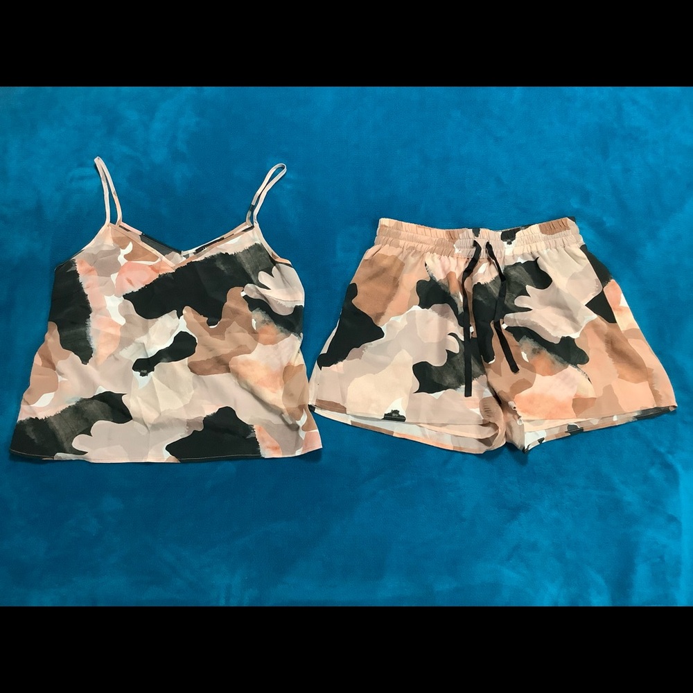 Lamarque silk marble print cami shorts set